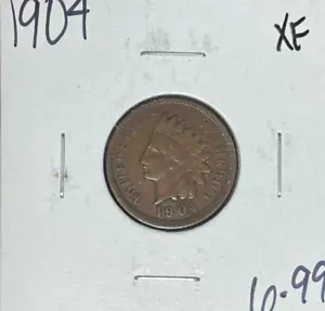 CENTAVO CABEZA INDIA 1904 ~XF ~BONITA MONEDA~ - Imagen 1 de 2