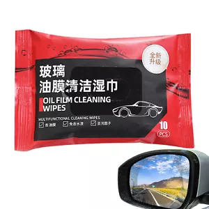 10x Car Oil Stain Cleaner Glass Oil Film Remover Wet Wipes Windshield Cleanings - Picture 1 of 12