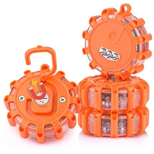 3pc Magnetic Flashing Road Flares Emergency Safety Warning Light Battery-Powered - Picture 1 of 11