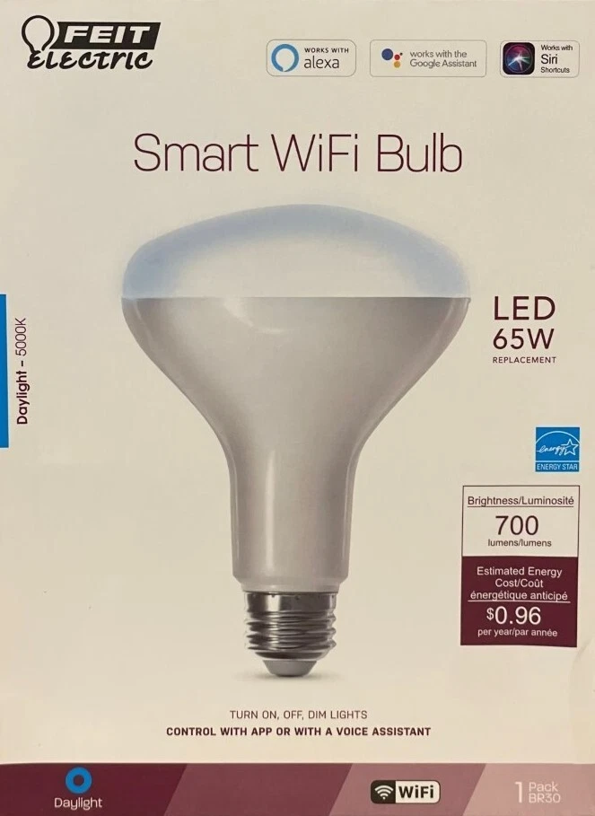 FEIT Electric 65-Watt BR30 Smart WiFi LED Flood Light Bulb - Daylight Bright - Image 1 of 1