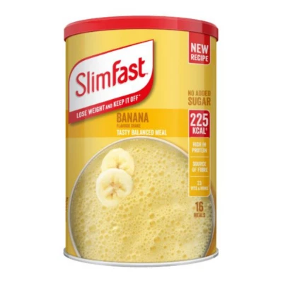 SlimFast Banana Shake Powder BIG TUB --584g =16 Servings Meal Replacement DIET - Image 1 of 4