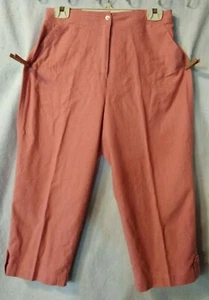 Napa Valley Petites Women's 10P Coral Linen Blend Capri Pants Elastic Waist NWOT - Bild 1 von 8
