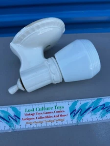 Vintage Porcelain And Milk Glass Light Fixture Wall Sconce Pull String RARE - Picture 1 of 7