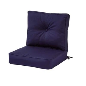 Greendale Home Fashion Lounge Chair Cushion Set 24" x 24" Deep Seating Navy Blue - Picture 1 of 8
