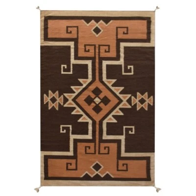 Southwest Navajo Kilim Wool Rug Handwoven Native American Style Large Area Rug - Image 1 of 4
