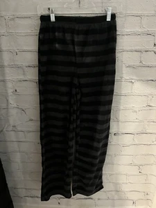 Unbranded Black/Gray Striped Lounge Pants Elastic Waist EUC Boy's Size M (10/12) - Picture 1 of 7