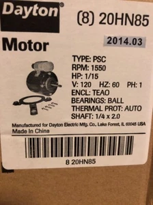 HVAC Motor, Dayton, 20HN85 New A4R1 - Picture 1 of 1
