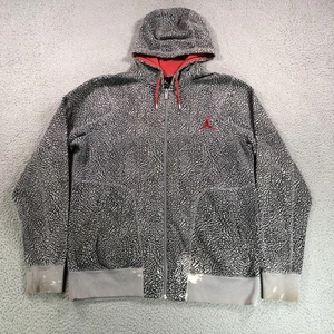 Sudadera con Capucha Jordan Estampado Elefante Para Hombre Grande Gris Cremallera Completa Rojo Jumpman 584059-025 - Imagen 1 de 13