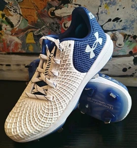 Under Armour Women's GLYDE 2.0 Metal Fastpitch Softball Cleats 7.5 White/Royal - Picture 1 of 11