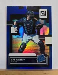 Donruss Cal Raleigh 2022 Blue Foil Rated Rookie + Three Blue Stars Mariners - Foto 1 di 4
