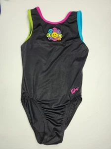 GK Gymnastics Leotard Black With Embroidery Size CL B179 - Picture 1 of 3