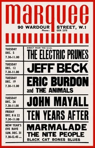 Póster de concierto enmarcado Jeff Beck, John Mayall Marquee Club London - Imagen 1 de 2