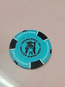 CENTRAL TEXAS 🟧 Harley Davidson ROUND ROCK TX Poker Chip  Blue - Picture 1 of 2