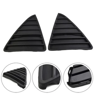 2PCS Grillabdeckung Brandneu Matt Schwarz Auto Zubehör Dreieck Grill Trim - Picture 1 of 24