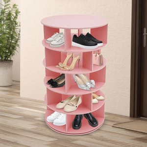 5-Tiers Rotating PVC Co-extruded Layer Shoes Rack Free Standing Shoes Organizers - Picture 1 of 21