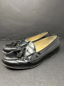 Cole Haan Mens Tassel Loafers Sz 9.5 D Black Leather Classic Casual Dress Shoes - Picture 1 of 10