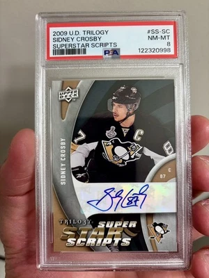 2009-10 Upper Deck Trilogy Superstar Script #SS-SC Sidney Crosby AUTO PSA8 - Image 1 of 2