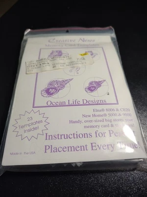 Tarjeta de memoria Janome 104 Ocean Life Designs máquina de coser bordada  Foto 1 de 4