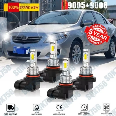 Kit de 4 bombillas LED delanteras haz alto/bajo para Toyota Camry 02-2006 6000K Foto 1 de 4
