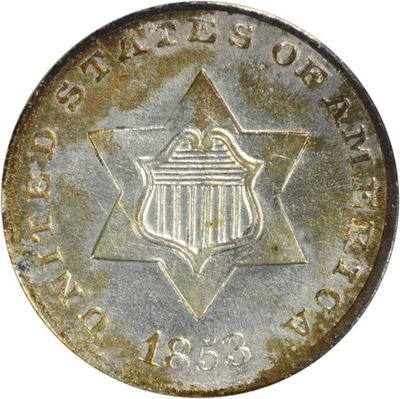 1853 Three Cent Silver Choice BU Uncertified #901 - Image 1 of 2