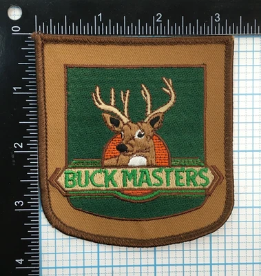 VINTAGE BUCKMASTERS DEER HUNTING 3 5/8" IRON ON CLOTH EMBROIDERED PATCH - Image 1 of 2