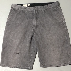 Volcom Chino Shorts Skate Shorts Size 32 Gray DIstressed Faded - Picture 1 of 11