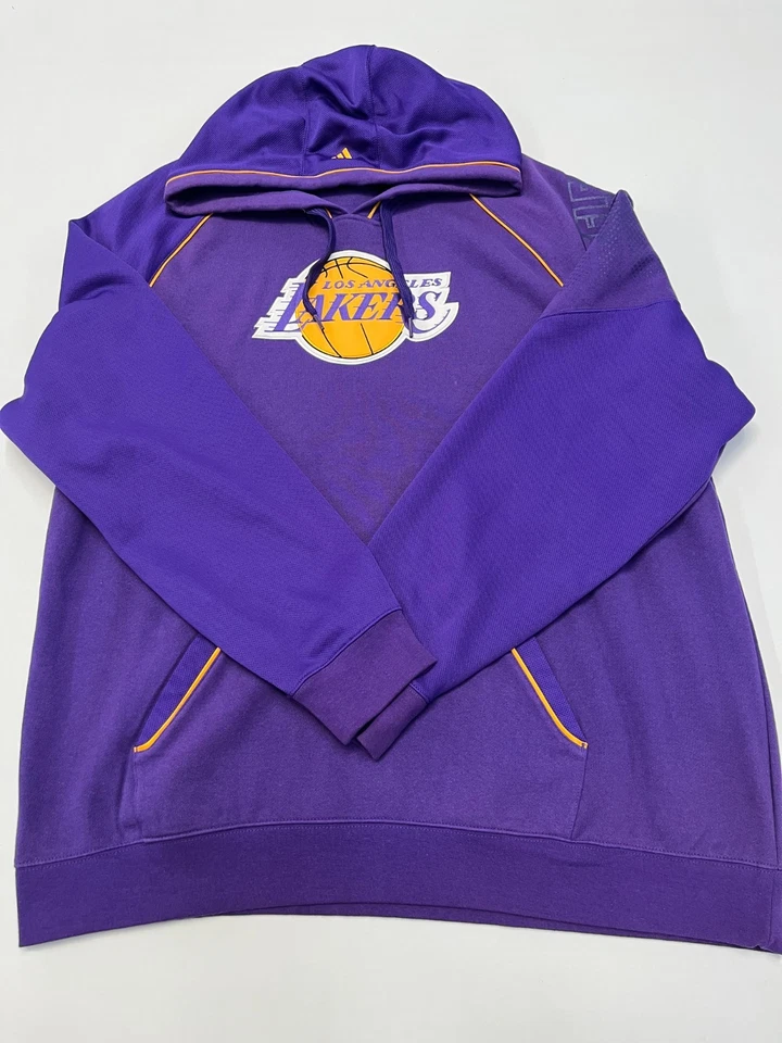 Adidas NBA Los Angeles Lakers Pullover Hoodie | Size XXL | Men | Purple - Image 1 of 4