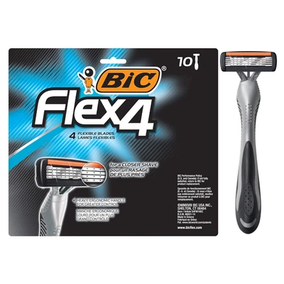 Maquinillas de afeitar desechables BIC Flex 4 sensibles para hombre, para una vida suave, ultra cerca y demás Foto 1 de 4