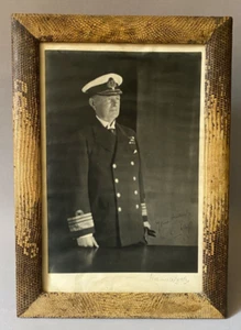 Antique Presentation Signed Photo Admiral Sir Alexander Duff in Snakeskin Frame - Picture 1 of 14