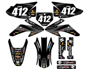 2008-2014 CRF 150 F MAYHEM Black Senge Graphics Kit Compatible with Honda - Picture 1 of 10