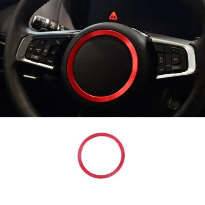 For Jaguar E-PACE 2018-2020 Red Aluminum Steering Wheel Horn Ring Cover Panel 1* - Image 1 of 4