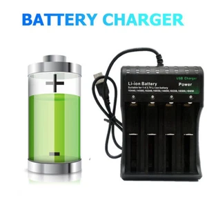 USB Smart Battery Charger For 26650 14500 16340 Rechargeable Li-Ion Batteries - Picture 1 of 11
