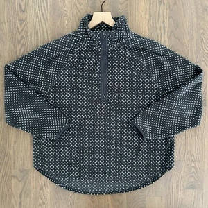 The Great x Eddie Bauer Quarter Zip Polka Dot Fleece Jacket Blue Grey Slate S - Foto 1 di 8