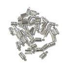 Crimp Ends Silver Plated  Fold Over Cord Tips for Leather. 3 Sizes  C29 50 pack
