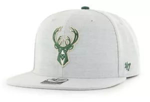CAPPELLO BERRETTO MILWAUKEE BUCKS NBA FLAT BILL SNAPBACK BORELAND HEATHER NUOVO! MARCA '47 - Foto 1 di 3