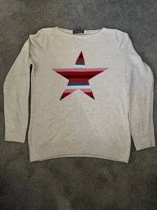 Mint Velvet Cream Oatmeal Jumper With Striped Star Size 8 - Picture 1 of 3