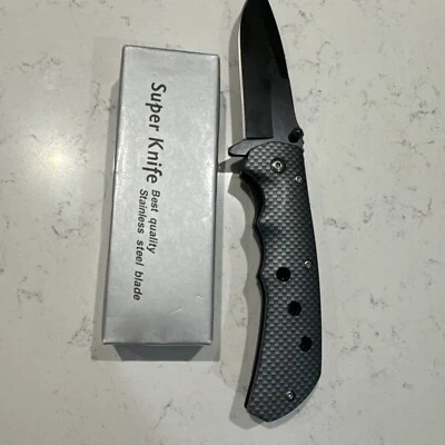 Faca de bolso dobrável tática assistida por velocidade preta 3,25 pol. com clipe - YC-466 - 440S - Imagem 1 de 4