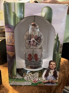 Wizard Of Oz NEW PORCELAIN Anniversary Clock WITH CRYSTAL RED SPINNERS - Picture 1 of 7