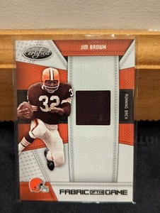 2010 Panini Certified Football Jim Brown Game Used Jersey HoF Legendary Brown!