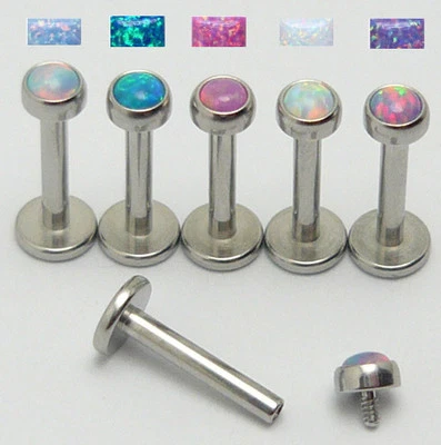 Opal Imitat Stein Lippenpiercing Ohr Labret Ohrstecker Tragus Helix Piercing - Bild 1 von 2