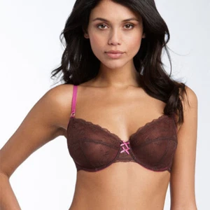Elle Macpherson Intimates Lace Notes Underwired Bra E76-765 Brown Size 38F NWT - Picture 1 of 3