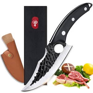 Küchenmesser Forged Stahl Handgefertigt Butcher Cleaver Messer mit Lederscheide - Bild 1 von 12