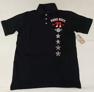 Hard Rock Cafe Mens Navy Blue Star Location Manchester Classic Fit Polo Shirt - Picture 1 of 5