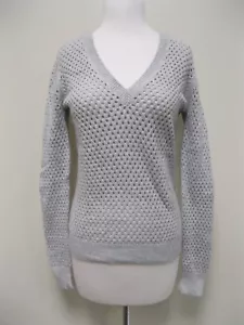 Suéter de algodón cachemira gris perforado colección Michael Kors talla XS, excelente estado - Imagen 1 de 7