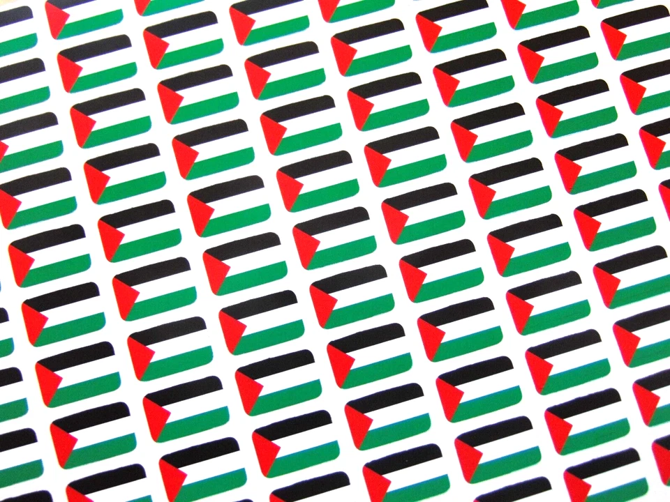 Small Mini 16x10mm Palestine Palestinian Plastic Flag Stickers Sticky Labels - Image 1 of 1