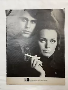 "Anuncio estampado vintage de cigarrillos L&M para hombre y mujer fumadores 1970 blanco y negro 10""x13""" - Imagen 1 de 9