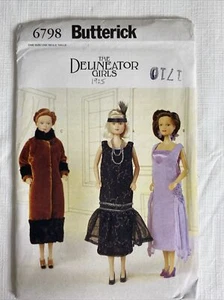 Butterick The Delineator Girls 11.5" Fashion Doll Clothes Sewing Pattern #6798 - Picture 1 of 3
