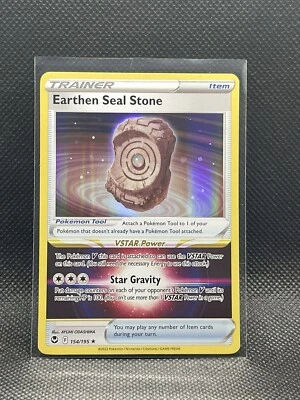 Pokemon Silver Tempest Earthen Seal Stone Holo Rare 154/195 - Image 1 of 2