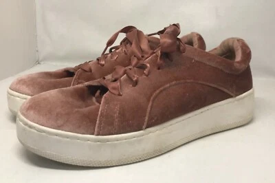 Women's Steve Madden Bardia-V Lace Up Velvet Sneaker Shoes Pink Size 8.5 - Imagem 1 de 4