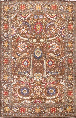 Alfombra oriental anudada a mano floral súper kazaja tinte vegetal alfombra de lana 9x12 Foto 1 de 4